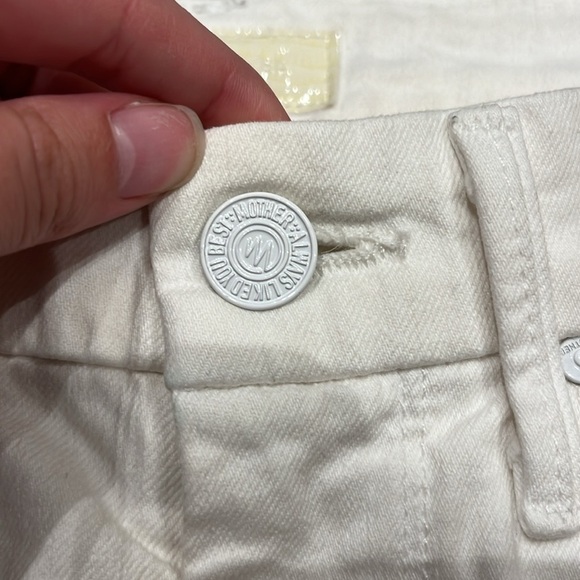 Mother The Looker Ankle Fray Stayin' Alive White Jeans Size 25 - Picture 3 of 11